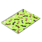 Dansende Teckels (Lime Green) Notitieboek (Linkerzijde)