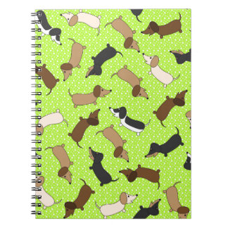 Dansende Teckels (Lime Green) Notitieboek