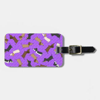 Dansende teckels (Paarse) Bagagelabel