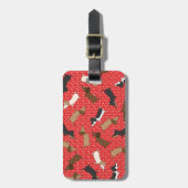 Dansende teckels (rood) bagagelabel (Voorkant verticaal)