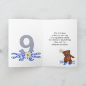 Dansende Teddy Bear 9th Birthday for Girl Kaart (Binnen)