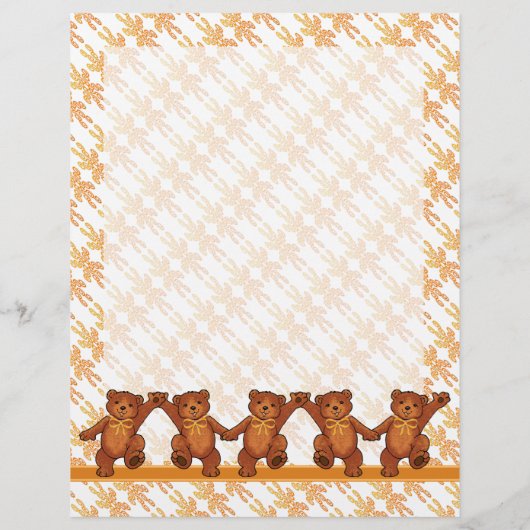 Dansende Teddy Bears Aangepaste plakboekpagina's Flyer (Achterkant)