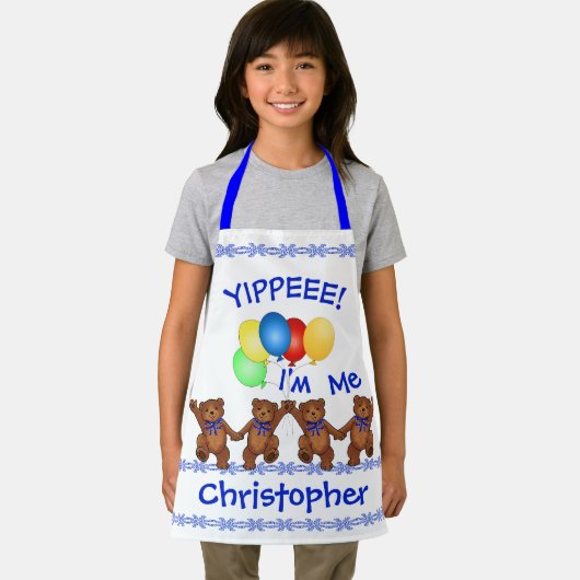 Dansende Teddy Bears Zelfrespect Bouwer voor Kinde Schort (Insitu)