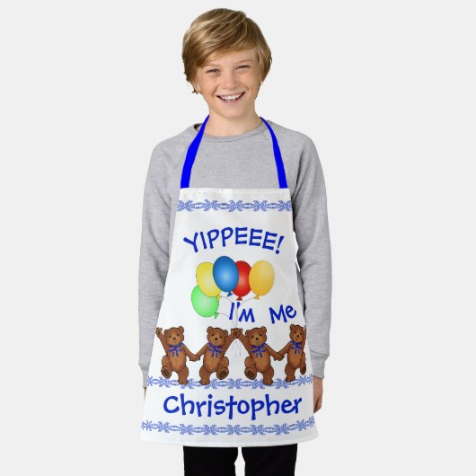 Dansende Teddy Bears Zelfrespect Bouwer voor Kinde Schort (Gedragen)