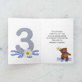 Dansende Teddybeer 3e verjaardag voor meisje Kaart (Binnen)