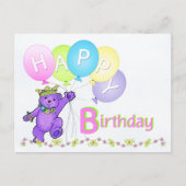 Dansende teddybeer Happy Birthday Briefkaart (Voorkant)