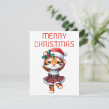 Dansende Tijgerwelp - Kerstkaart
