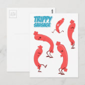 Dansende Trippy Worst Cartoon Karakter Print Briefkaart (Voorkant / Achterkant)