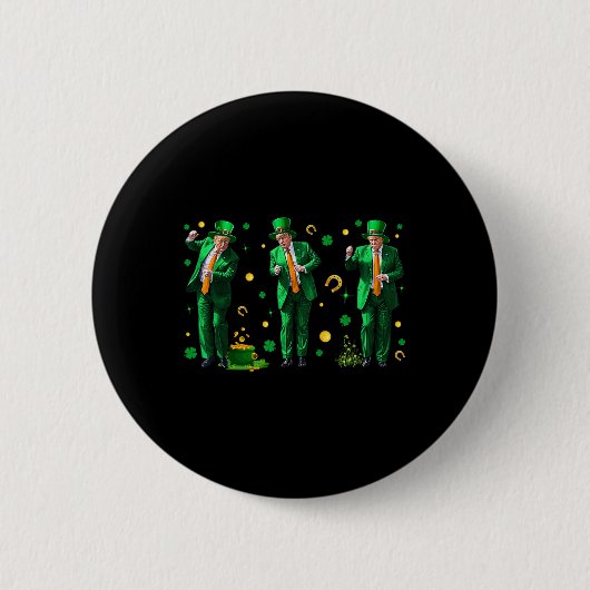 Dansende Trump St. Patrick's Day Ronde Button 5,7 Cm (Voorkant)