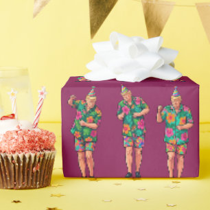 Dansende Trump Verjaardags MAGA Feest Cadeaupapier
