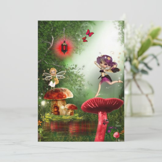 Dansende tuinbossen pixy fairies Blank Kaart (Staand voorkant)