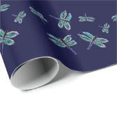 Dansende Turquoise Blue Dragonflies Cadeaupapier (Rol Hoek)