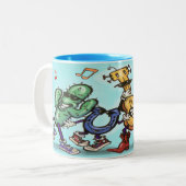 Dansende tweekleurige koffie Mok (Voorkant links)