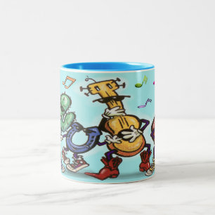 Dansende tweekleurige koffie Mok