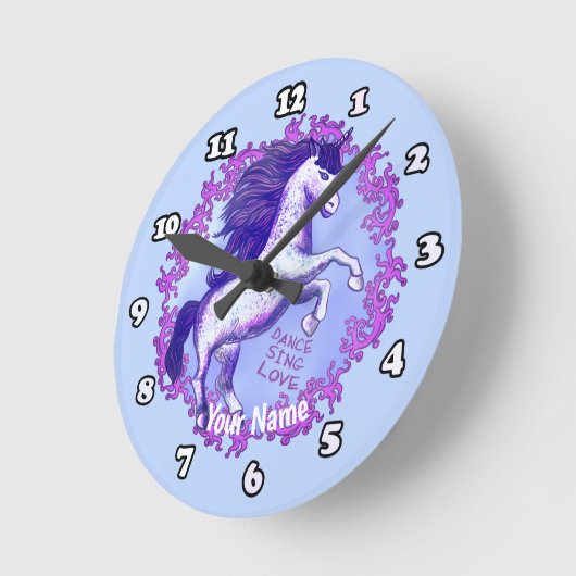 Dansende Unicorn Ronde Klok (Hoek)