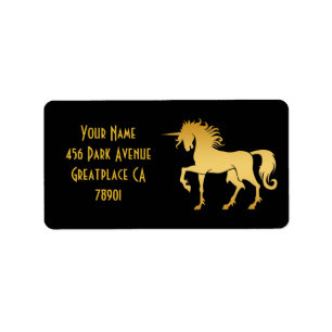 Dansende Unicorn Silhouette Address Lable Etiket