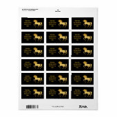 Dansende Unicorn Silhouette Address Lable Etiket (Full Sheet)