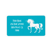 Dansende Unicorn Silhouette Address Lable Etiket (Voorkant)