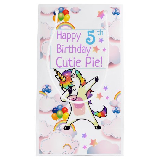 Dansende Unicorns Rainbows-ballonnen, gepersonalis Klein Cadeauzakje (Voorkant)