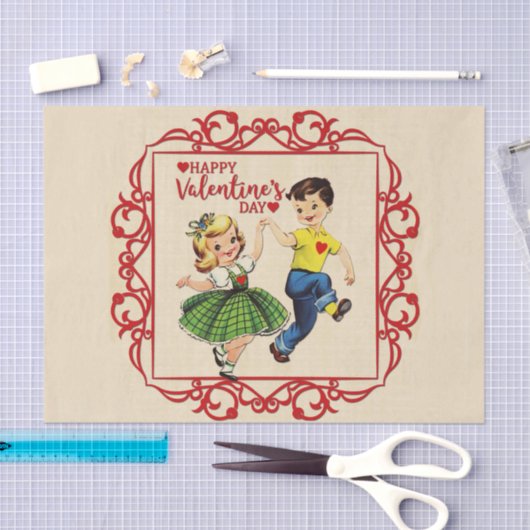 Dansende Valentijn Sweethearts Tissue Paper Tissuepapier (Craft)