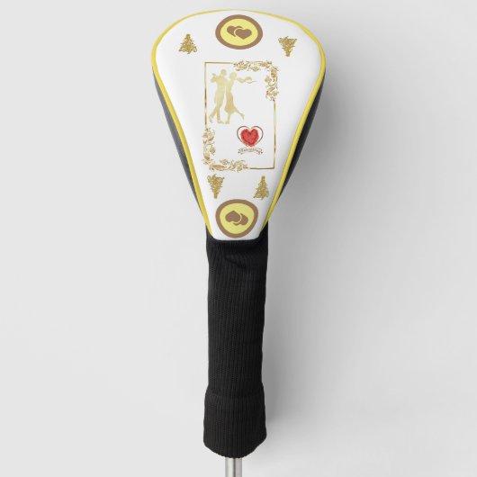 Dansende Valentijnse  Vector Design Golfheadcover (Voorkant)