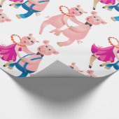 Dansende varkens cadeaupapier (Hoek)