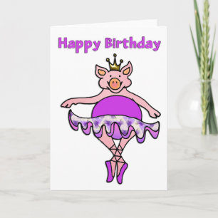 Dansende varkens in Tutu Happy Birthday Kaart