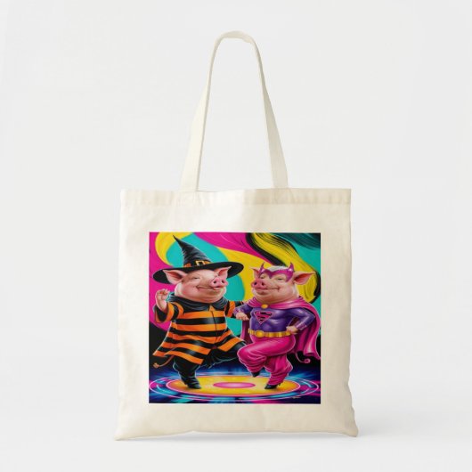 Dansende varkens tote bag (Voorkant)