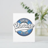 Dansende vintage all star logo ansichtkaart briefkaart (Staand voorkant)
