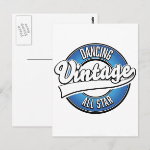 Dansende vintage all star logo ansichtkaart briefkaart