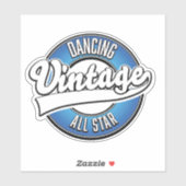 Dansende vintage all star logo sticker (Vel)