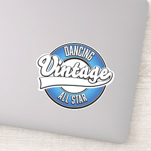 Dansende vintage all star logo sticker