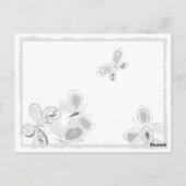 Dansende vlinder in rood briefkaart (Achterkant)