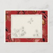 Dansende vlinder in rood briefkaart (Voorkant)