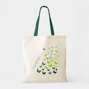 Dansende vlinders personaliseren tote bag