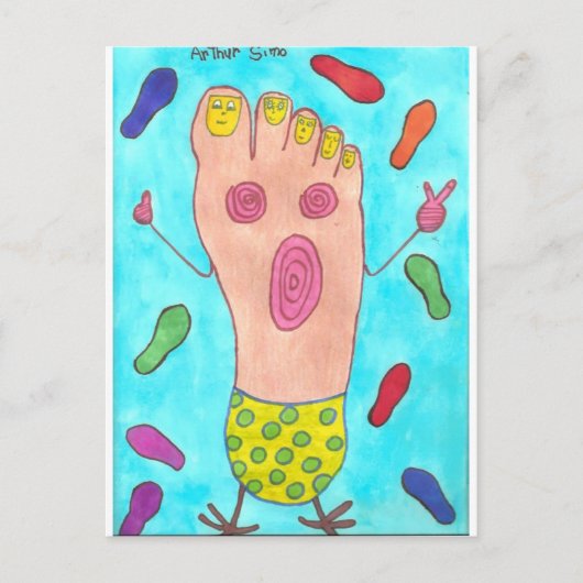 Dansende voet briefkaart (Voorkant)