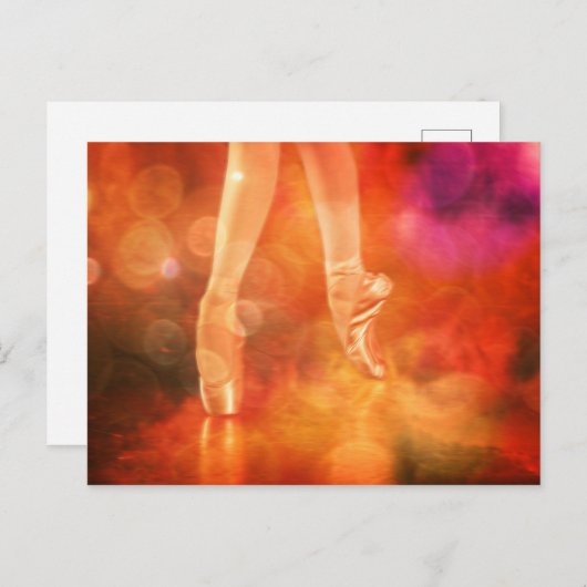 Dansende voetballerina dansballet danseres briefkaart (Voorkant / Achterkant)