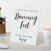 Dansende Voeten Bruiloft Tafel Top Sign Reclamebord Met Voetstuk (Insitu)