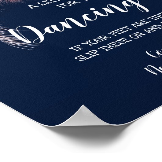 Dansende voeten Flip Flops Bruiloft Pampasgras Poster (Hoek)