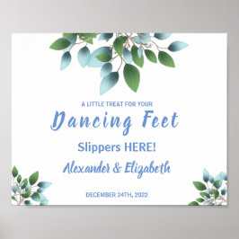 Dansende Voeten Flip Flops | Eucalyptus Bruiloftbo Poster