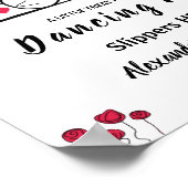 Dansende voeten flip flops | Liefdesvogel bruiloft Poster (Hoek)