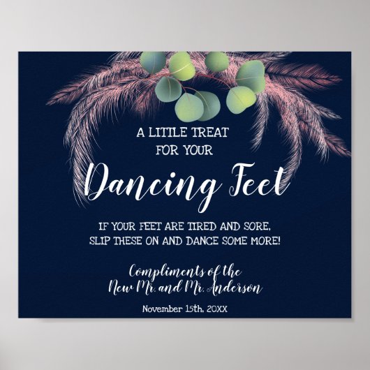 Dansende Voeten Flip Flops Trouw Pampas Gras Poster (Voorkant)