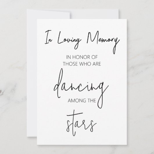 Dansende Voeten Teken Sjabloon, Bruiloft Teenslipp Kaart (Voorkant)