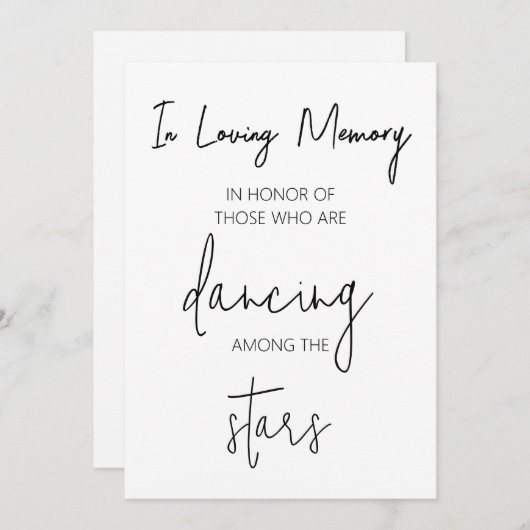 Dansende Voeten Teken Sjabloon, Bruiloft Teenslipp Kaart (Voorkant / Achterkant)