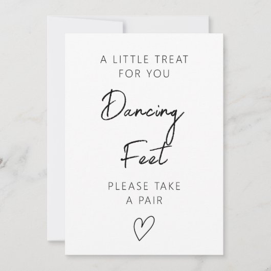 Dansende Voeten Teken Sjabloon, Bruiloft Teenslipp Kaart (Voorkant)