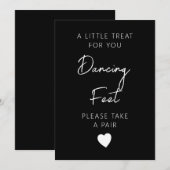 Dansende Voeten Teken Sjabloon, Bruiloft Teenslipp Kaart (Voorkant / Achterkant)