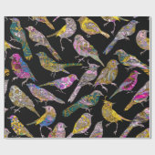 Dansende vogels bij knight Pattern Glossy Cadeaupapier (Vlak)