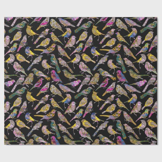 Dansende vogels bij ridder24 Patroon Glossy Cadeaupapier (Vlak)