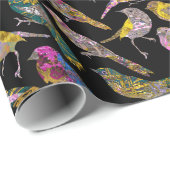 Dansende vogels bij ridder24 Patroon Glossy Cadeaupapier (Rol Hoek)