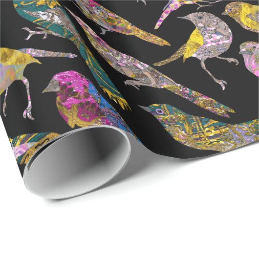 Dansende vogels bij ridder24 Patroon Glossy Cadeaupapier (Rol Hoek)